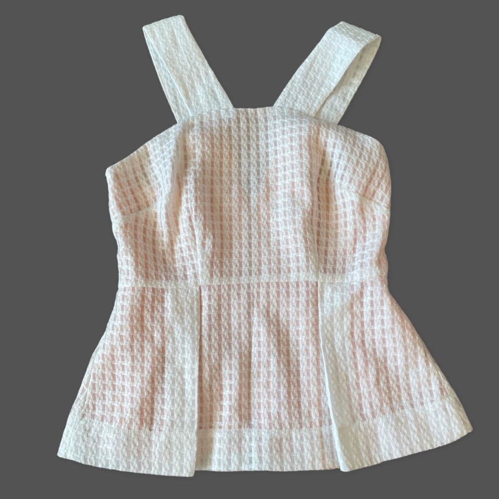 Anthropologie Cream Textured Sleeveless Blouse